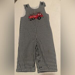 Kelly's Kids Black and White Checkered Overalls